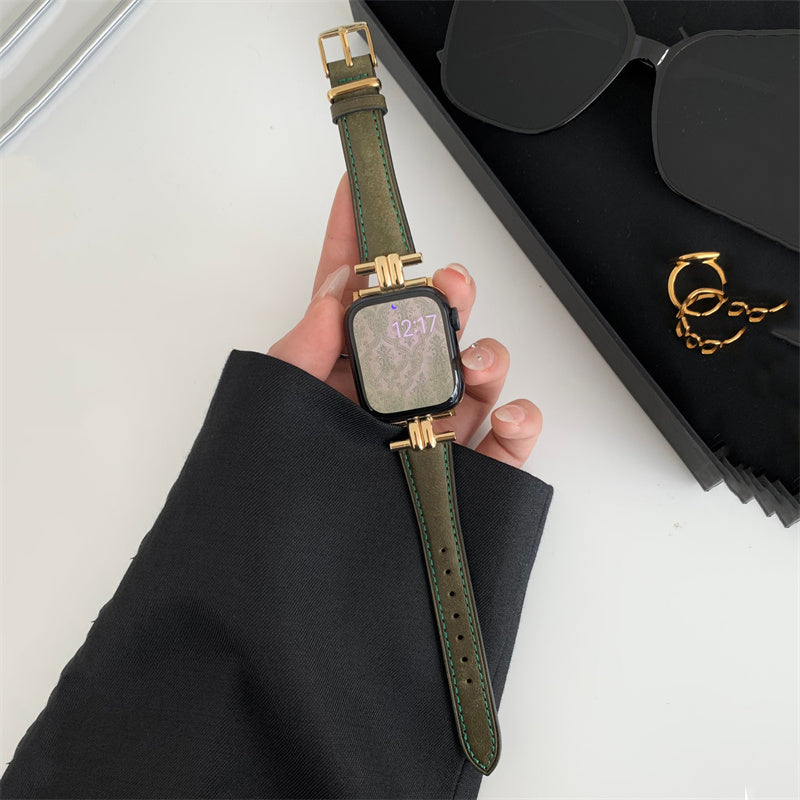 Vintage Leather Strap with Premium Metal Stitching