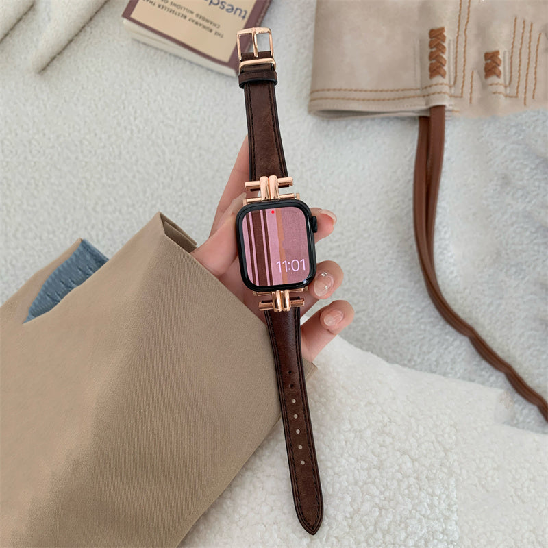 Vintage Leather Strap with Premium Metal Stitching