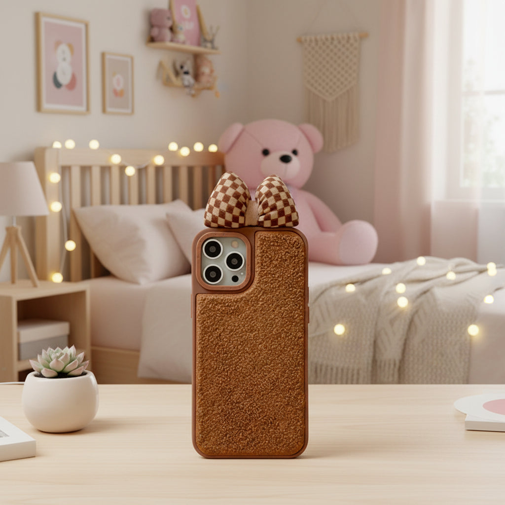 Cute Lattice Bow Silicone Phone Case
