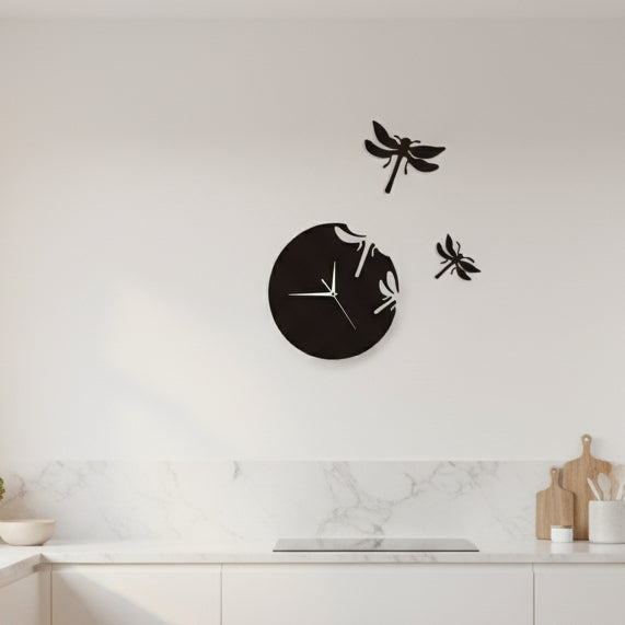 DIY Acrylic Dragonfly Wall Clock for Living Room Decor