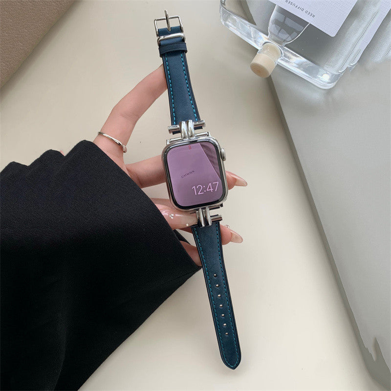 Vintage Leather Strap with Premium Metal Stitching