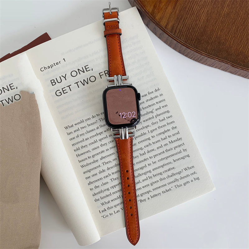 Vintage Leather Strap with Premium Metal Stitching